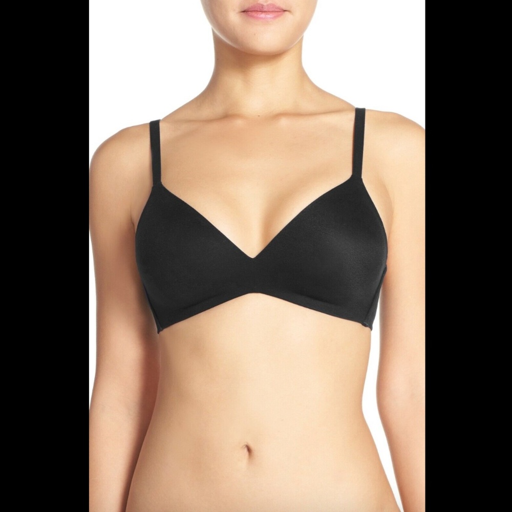 NWT! Wacoal How Perfect No-Wire Contour Bra 36D BLACK‎